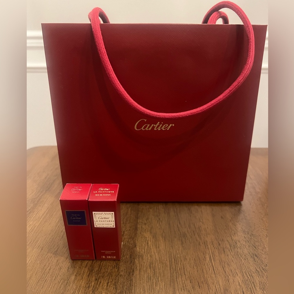 Cartier Red Gift Bag with Matching Red Boxes